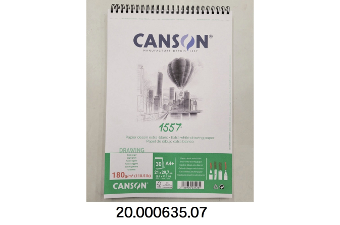 20.000635.07 _CANSON 1557線圈素描畫簿(30張) 180g A4 #31412A004
