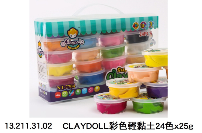 13.211.31.02 _CLAYDOLL彩色輕黏土24色x25g