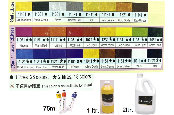 03.298.12 _CHROMACRYL學生塑膠彩 1L