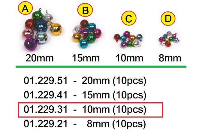 01.229.31 _彩色電鍍銅鈴10mm(10粒)