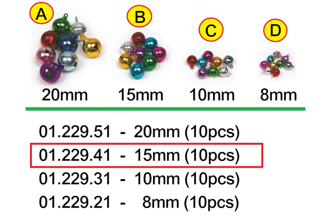01.229.41 _彩色電鍍銅鈴15mm(10粒)