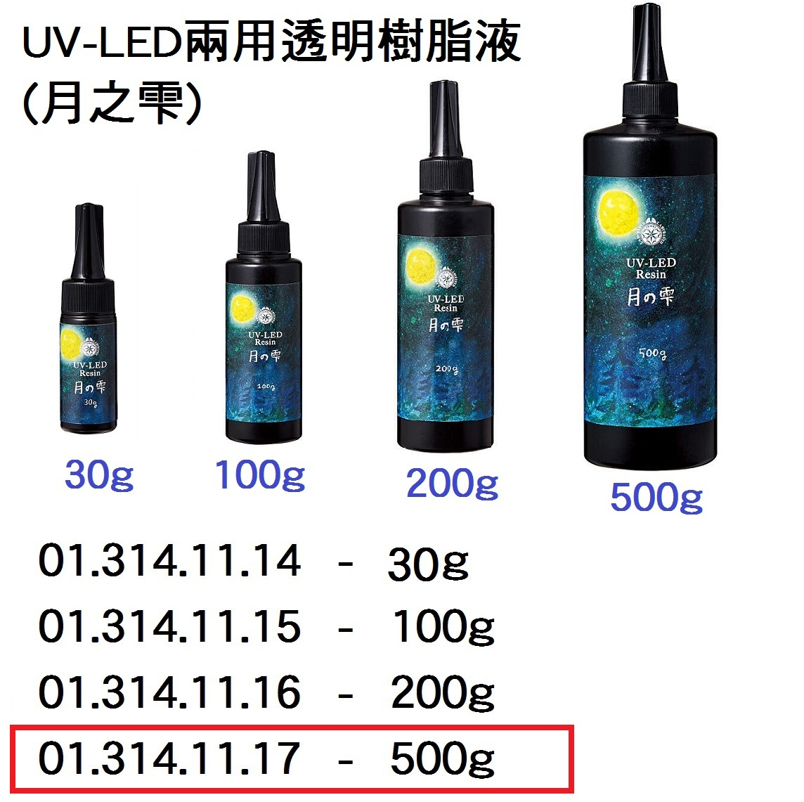 01.314.11.17 _UV-LED兩用透明樹脂液(月之零)