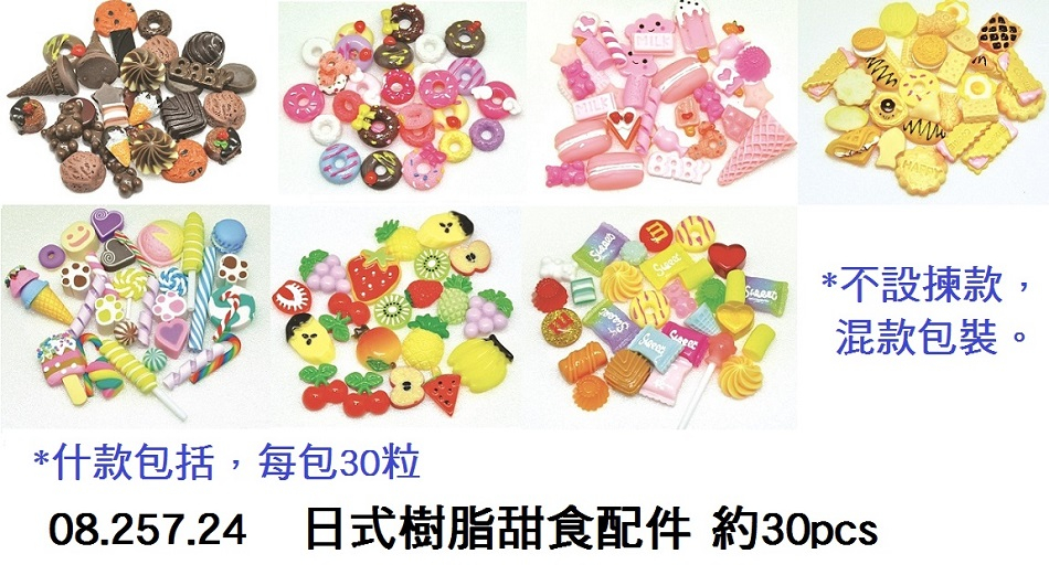 08.257.24 _日式樹脂甜食配件 約30pcs