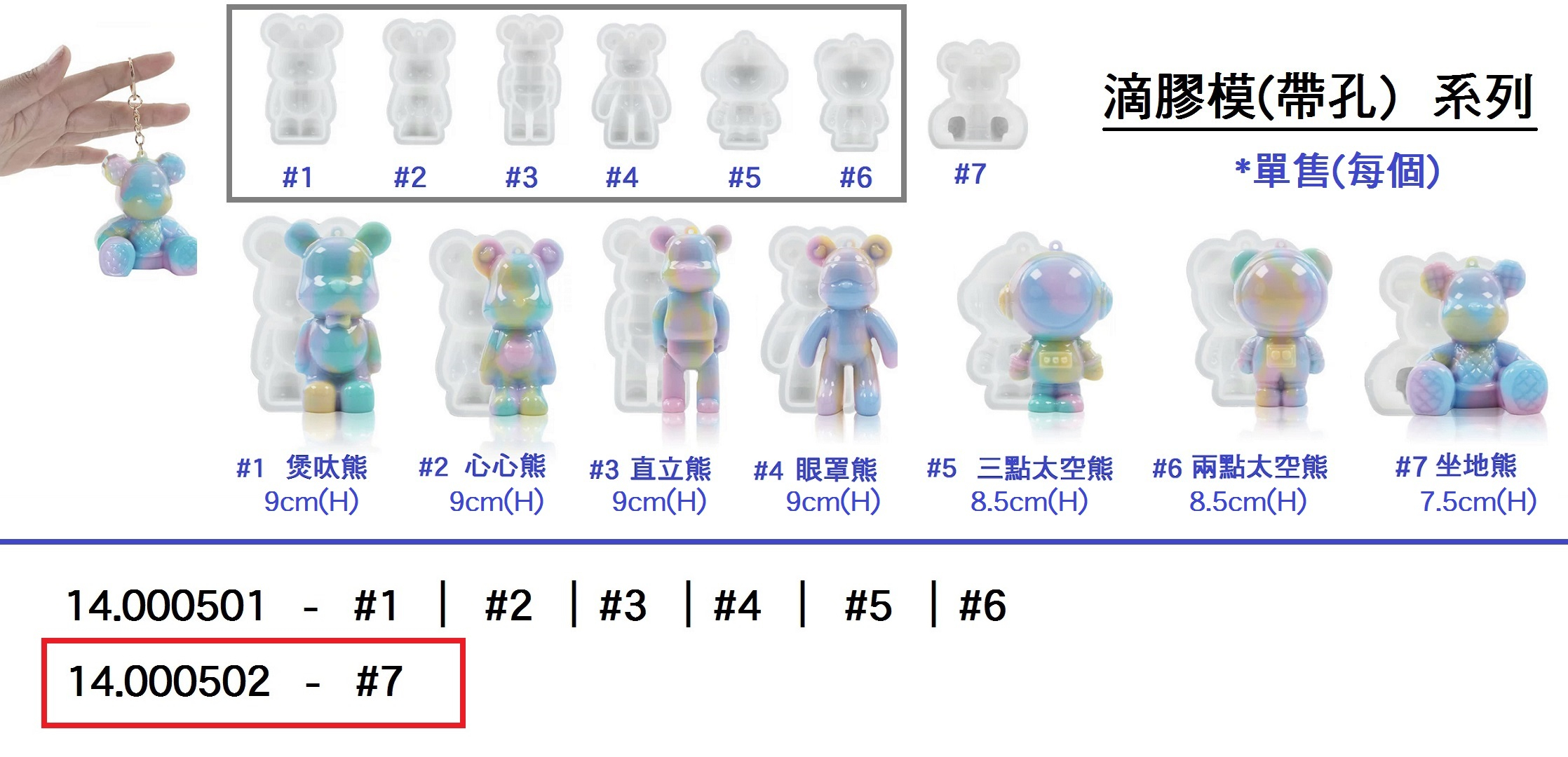 14.000502 _滴膠模(帶孔) - 坐地熊
